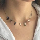 Ожерелье с надписью, женское ювелирное изделие, ожерелье-чокер для пары, ожерелье с инициалом, ожерелье с именем на английском языке под заказ, ювелирное изделие в подарок