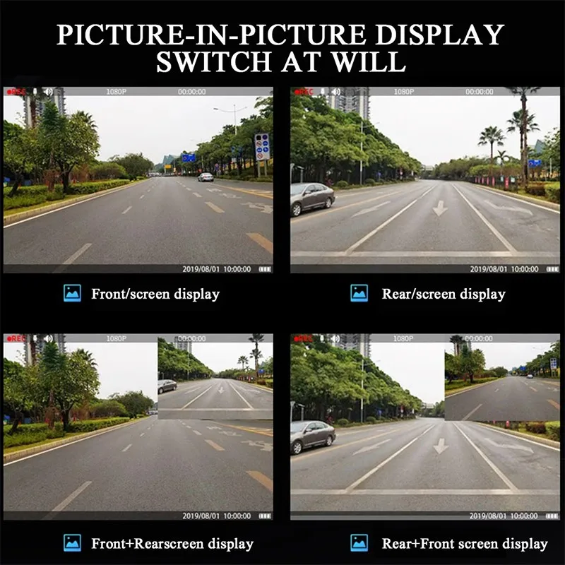 

New 4.3 Inch Car DVR Video Recorder Night Vision Dash Cam HD 1080P Mirror Cam 170 Wide Angle Car Dvr Camera Rear View Dashcam