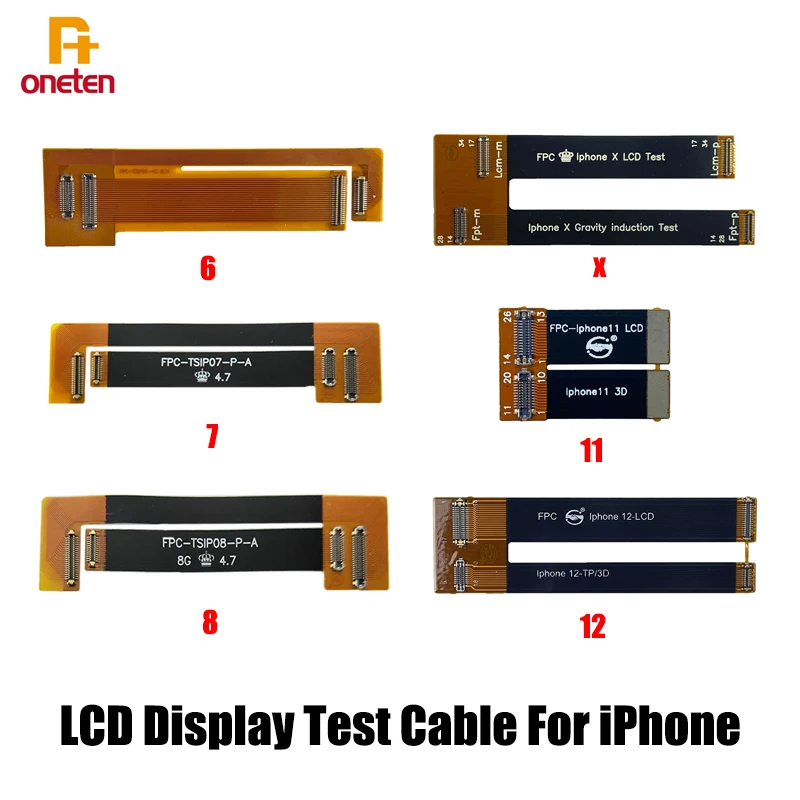 

LCD Display Test Cable Flex For iPhone 6 6S 7 8 Plus X XS XSM XR 11 12 13 Pro Max mini 3D Touch Screen Extension Tester Flex