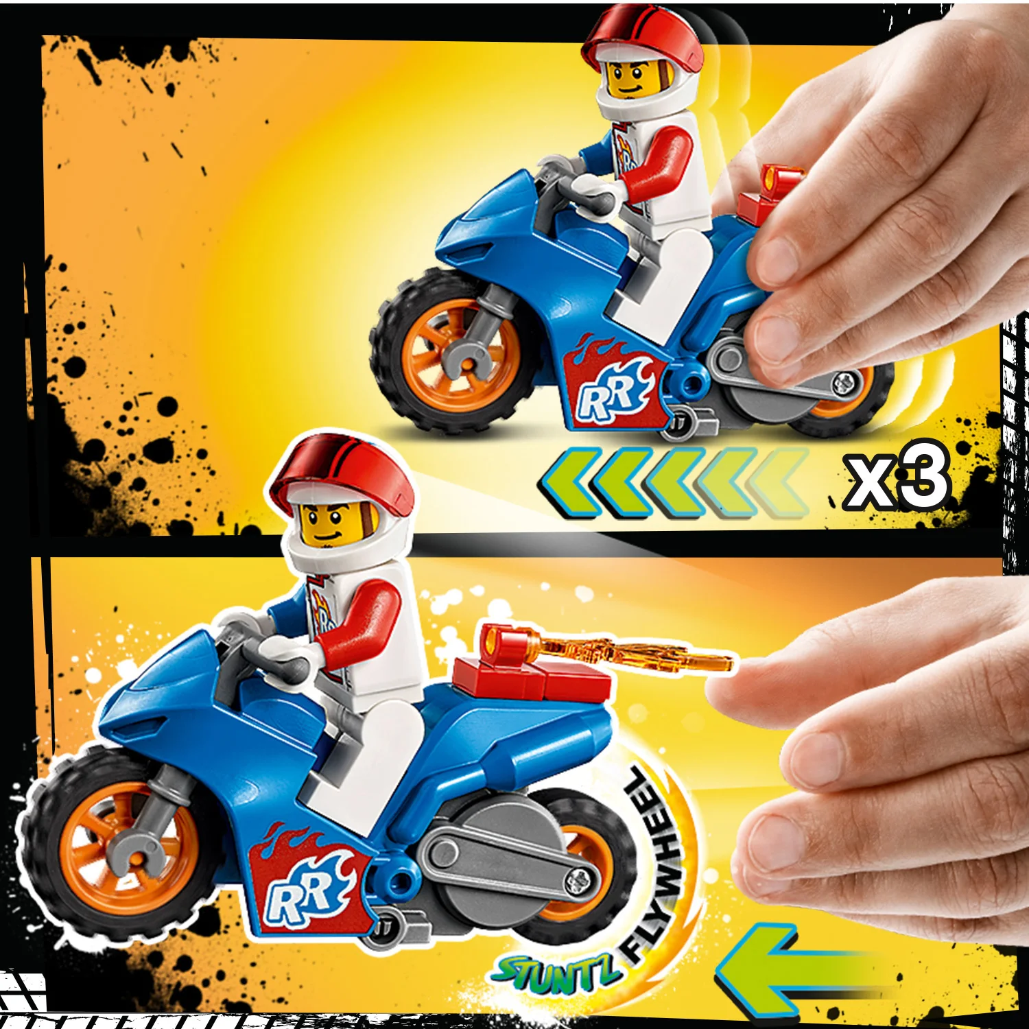 Конструктор LEGO City Stunt 60298 Реактивный трюковый мотоцикл