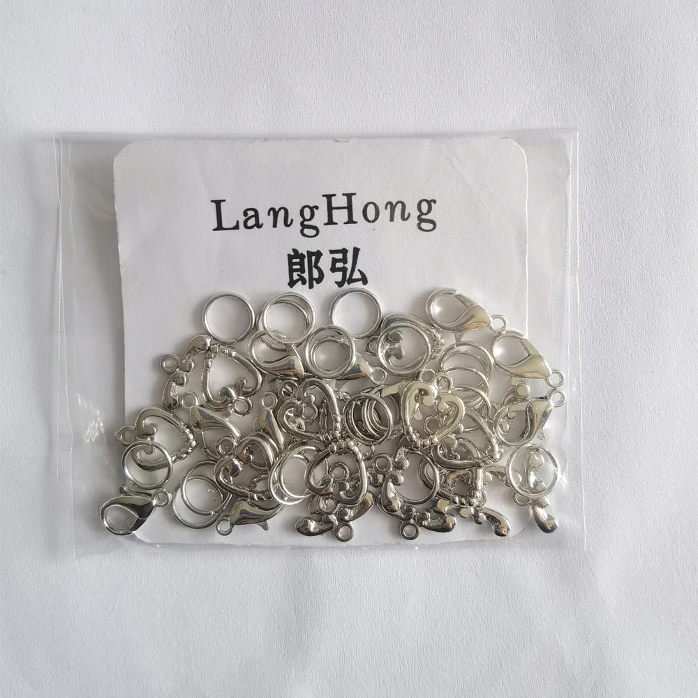 

LANGHONG Jewelry Findings Silver Jump Rings Lobster Clasp and Brass Toggles For Jewelry DIY