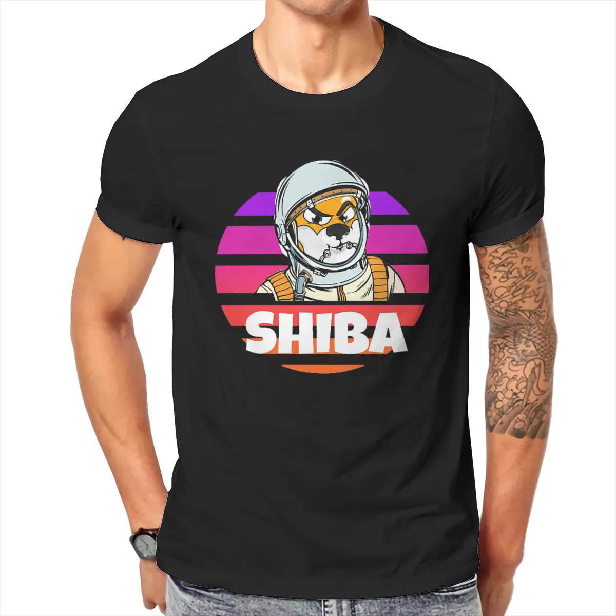 

Retro Sunset Special TShirt SHIB Shiba Inu Crypto Cryptocurrency Coin Top Quality Creative T Shirt Short Sleeve Hot Sale