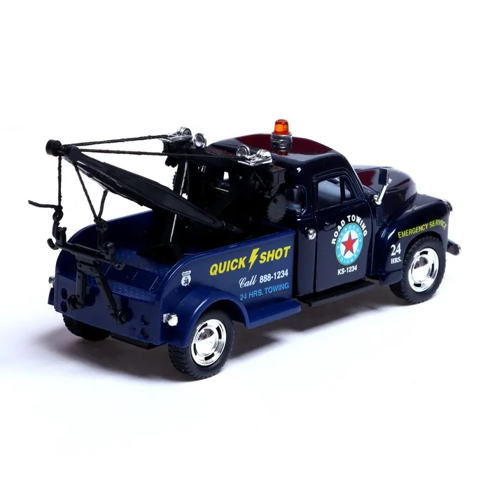 Машина металлическая Chevrolet 3100 Wrecker 1:38 открываются двери инерция цвет синий |