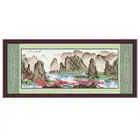 Набор для вышивки крестом с изображением природного пейзажа горы реки китайской живописи