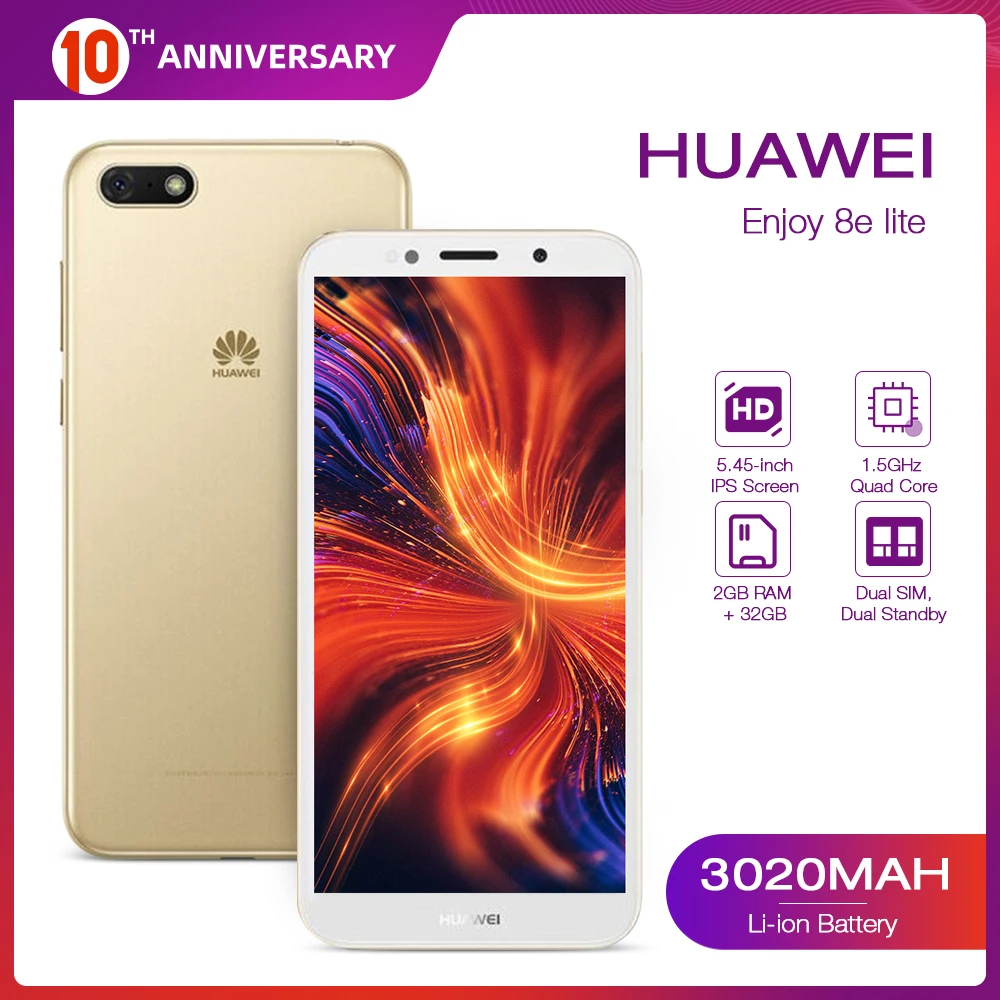 HUAWEI Enjoy 8e Lite 4G LTE смартфон 5 45 дюймов Android 8 0 MT6739 четырехъядерный 13 МП 3020 мАч камера