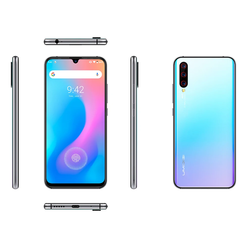 UMIDIGI X 6,35 дюймов AMOLED 4 Гб 128 ГБ глобальная версия Смартфон Android 9,0 Helio P60 48MP 4150 мАч отпечаток пальца NFC 4G мобильный телефон