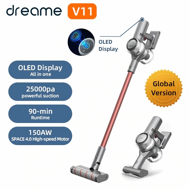 Dreame V11 ручной Беспроводной пылесос OLED Дисплей Портативный беспроводные 25kPa все в