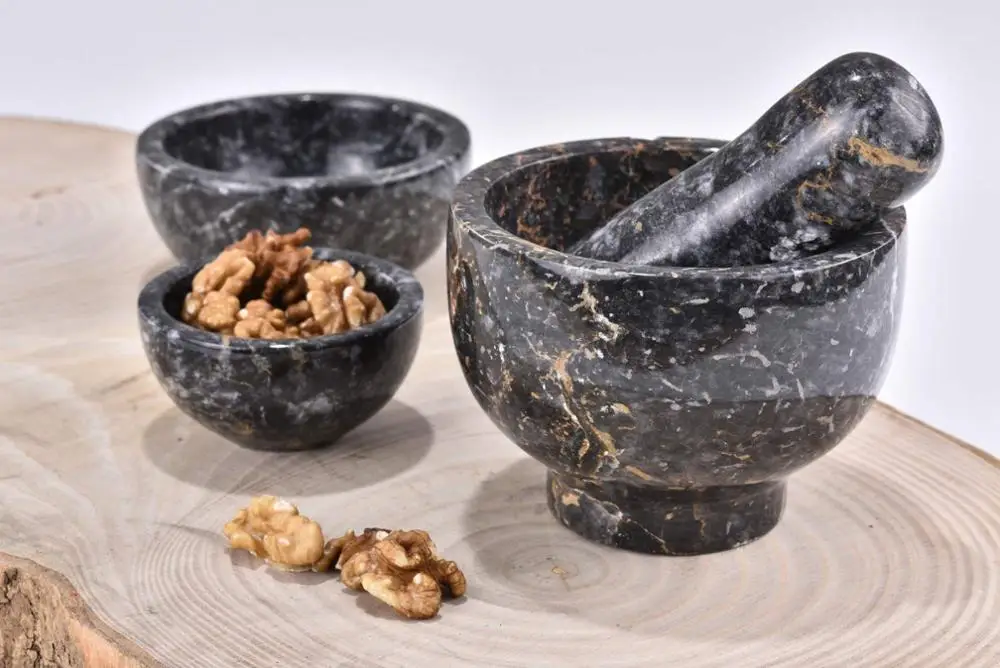 

Original Marble Spice Mill Grinder Set Handheld Seasoning Mills Grinder Kitchen Mortar And Pestle Tools Set