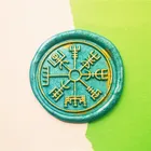 Волшебная навигация Викинг Компас печать штамп Руна викингов VEGVISIR Викинг навигационный компас норвежский викинг печать восковой штамп