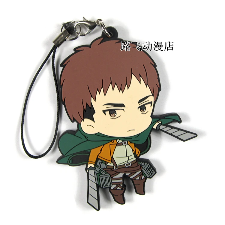 

Attack on Titan Anime Keychain Krista Lenz Rivaille Eren Armin Sasha Mantra Rubber Strap/Phone Charms
