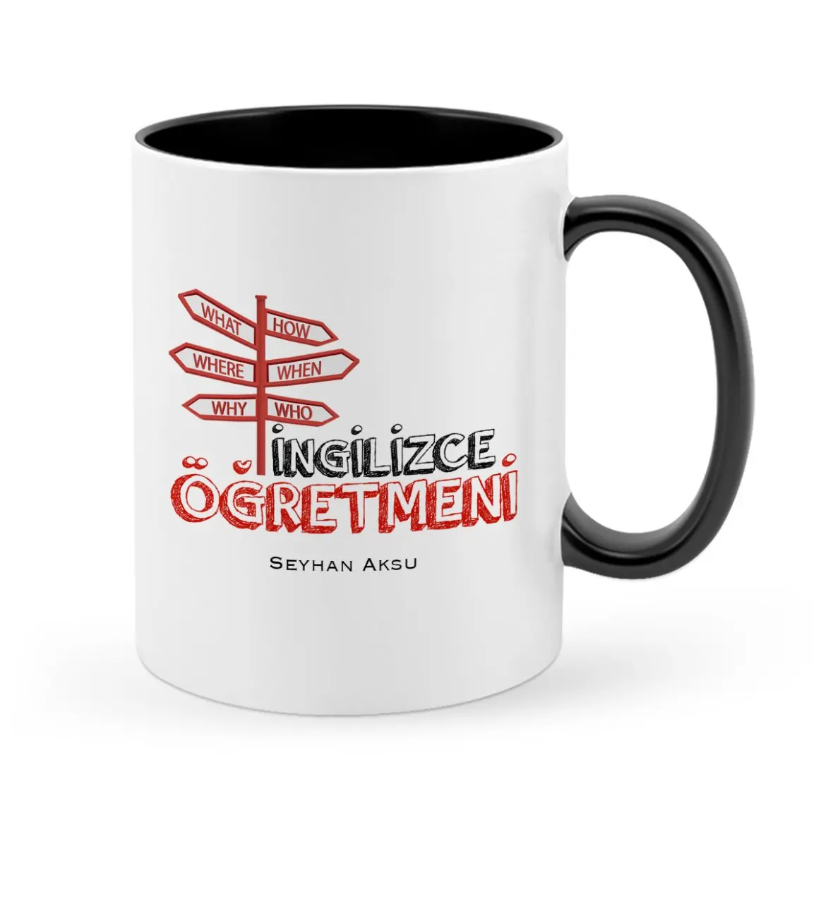 

Персонализированная черная кружка для учителя английского языка-1