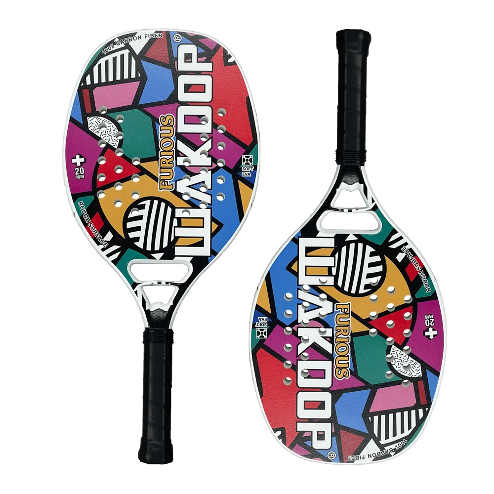 

WAKDOP Beach Tennis Paddle Racket Carbon Fiber with EVA Grit Face Memory Foam Core Tennis Padel Racquet Tênis De Praia