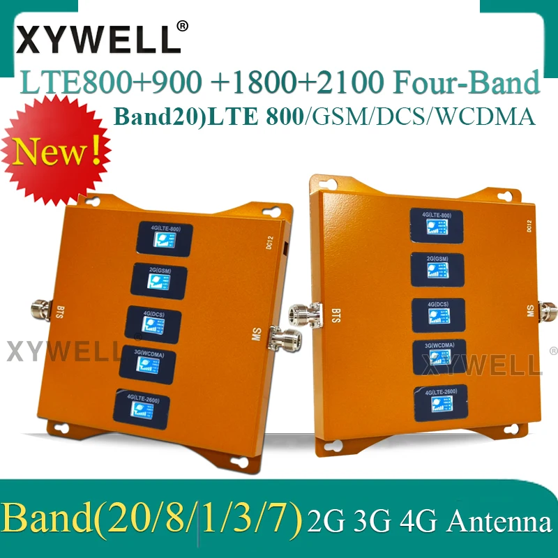 Пятиполосный B20 800/900/1800/2100/2600 МГц 4G Сотовая связь Усилитель GSM ретранслятор