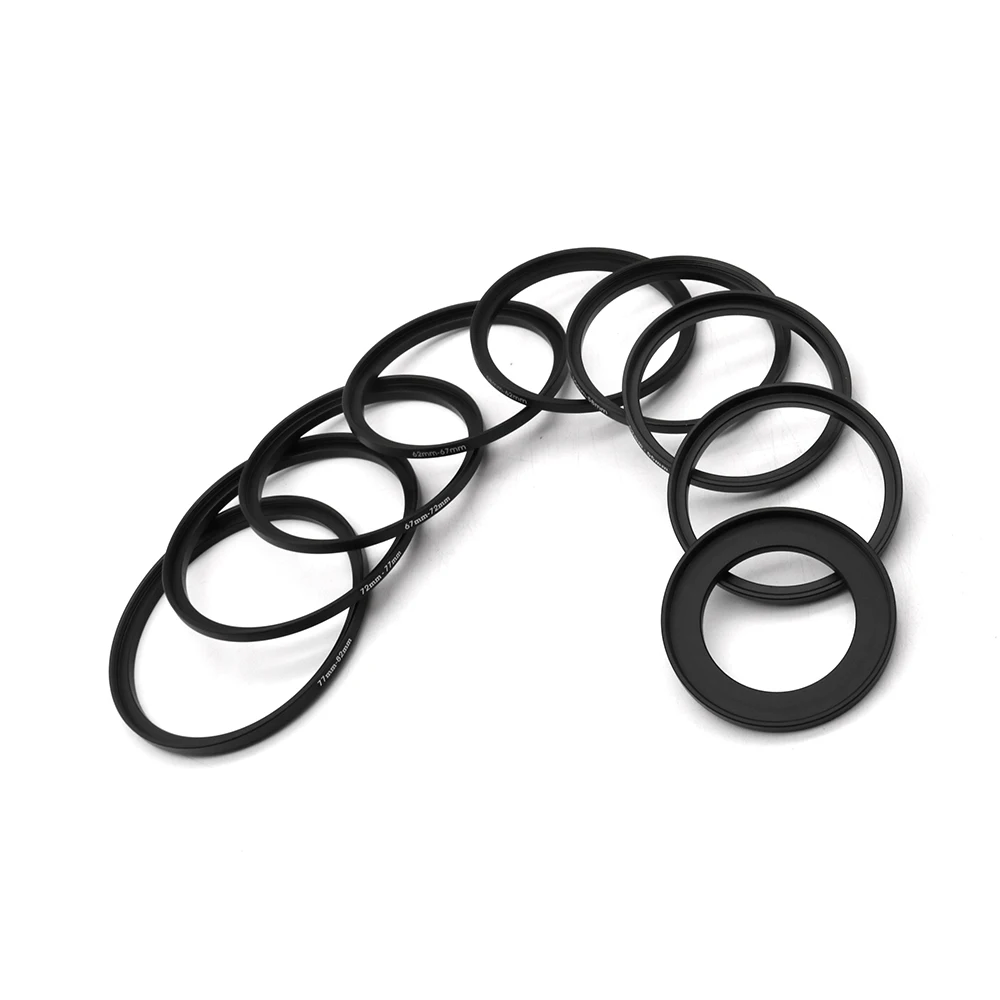 9 в 1 металлический фильтр адаптер удлинительных колец включает 37-49 мм 49-52 52-55 55-58