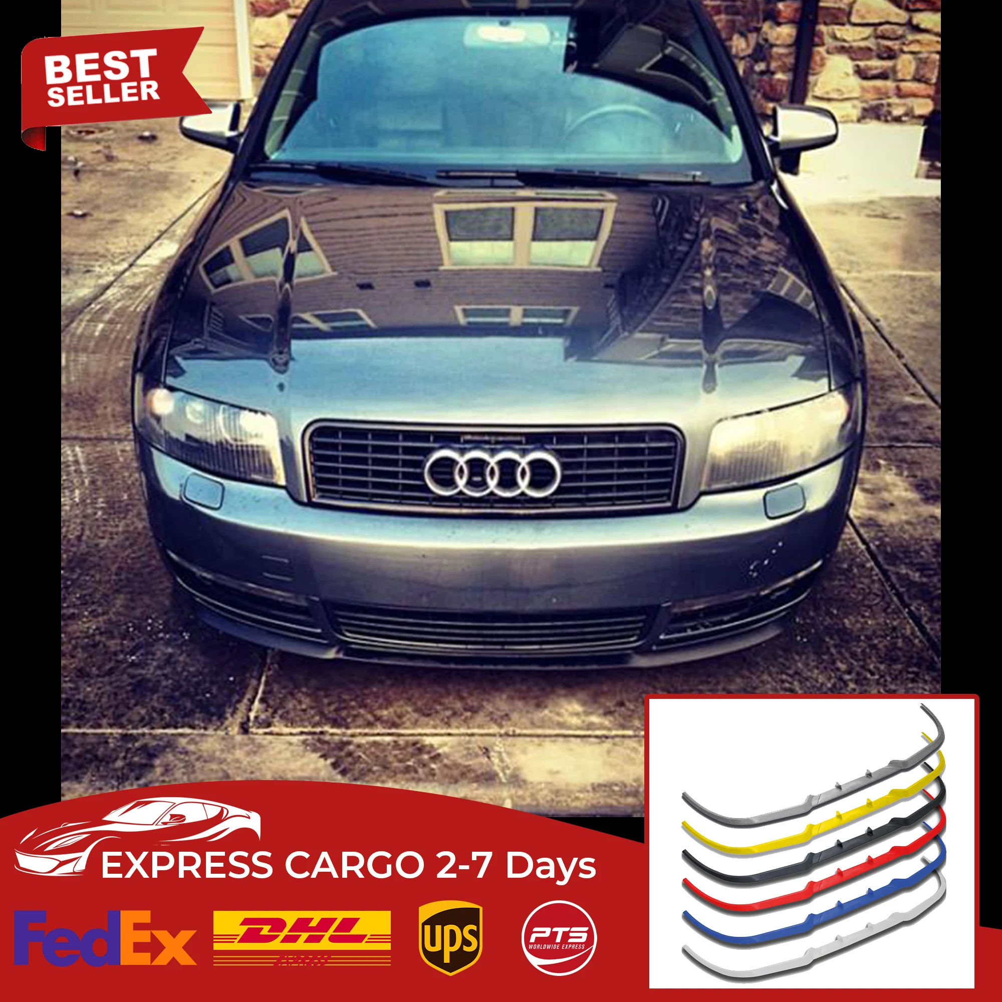 

For AUDI A4 / S4 CUPRA R FRONT SPOILER BUMPER LIP Euro Spoiler Lip Universal 3 pcs Body Kit