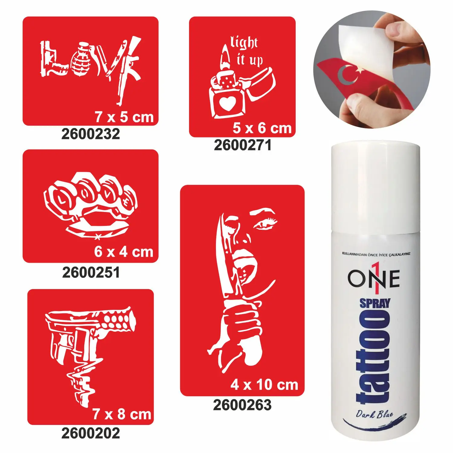 Один спрей татуировки комплект Временная татуировка модель 7|Временные тату| |