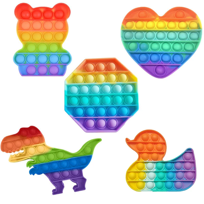 

Dinosaur Push Bubble Sensory Fidget Toys Rianbow Reliver Stress Toys For Adult Children Autism Needs Squishy Antistress Toy