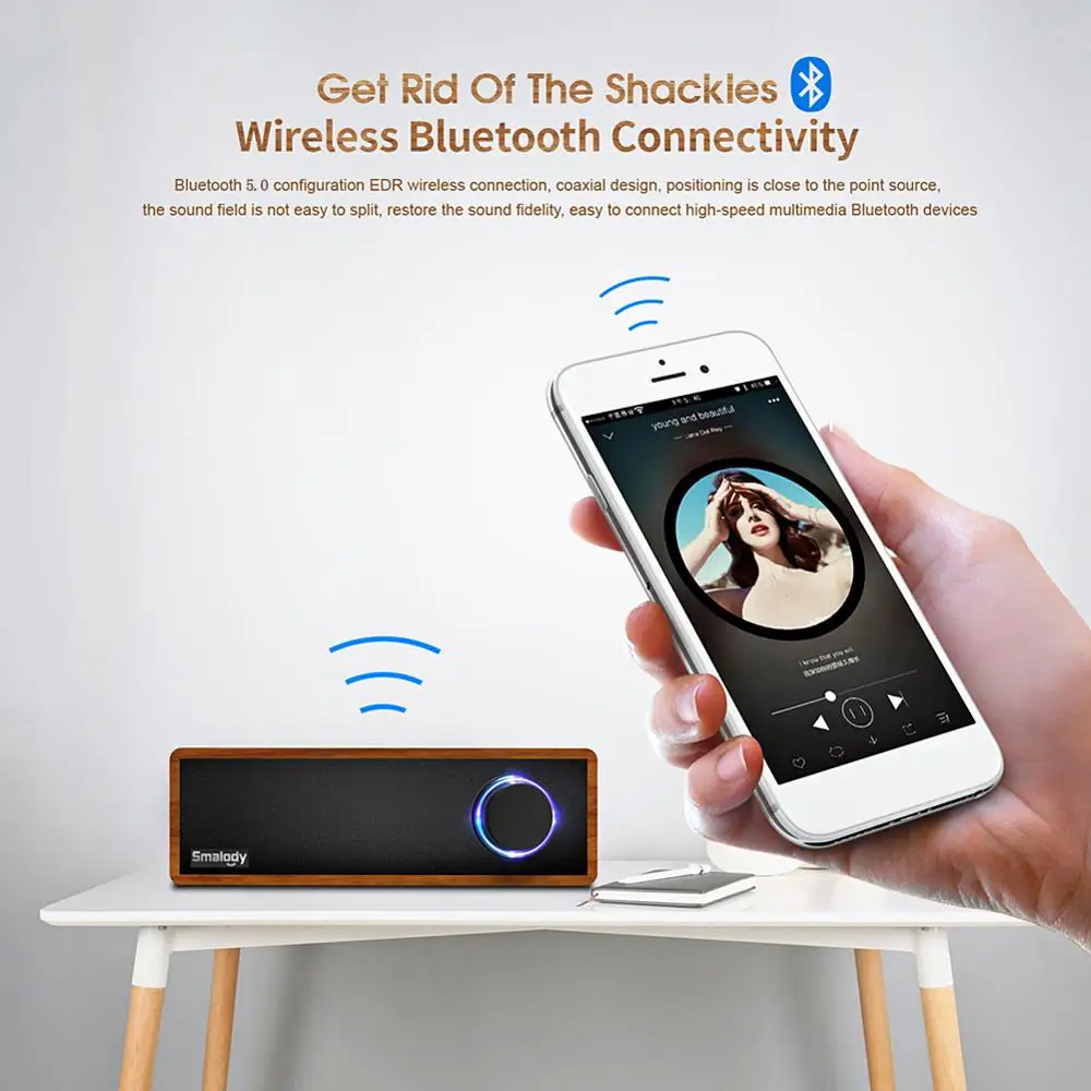 Bluetooth 5,0 портативный деревянный беспроводной динамик s стерео мини сабвуфер легкий Ретро литературный 1500 мАч EDR беспроводной