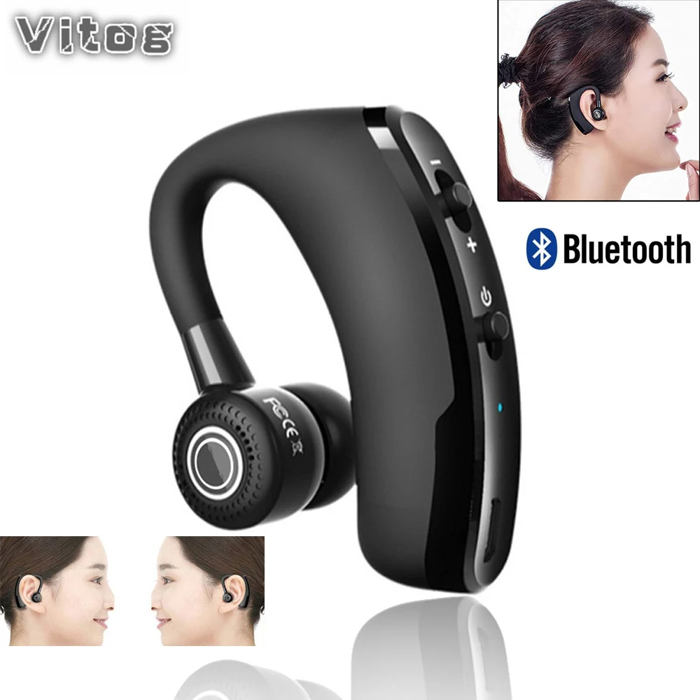 VITOG настоящая беспроводная гарнитура бизнес V9 Bluetooth наушники стерео Телефон Handfree наушники с микрофоном для вождения шумоподавление
