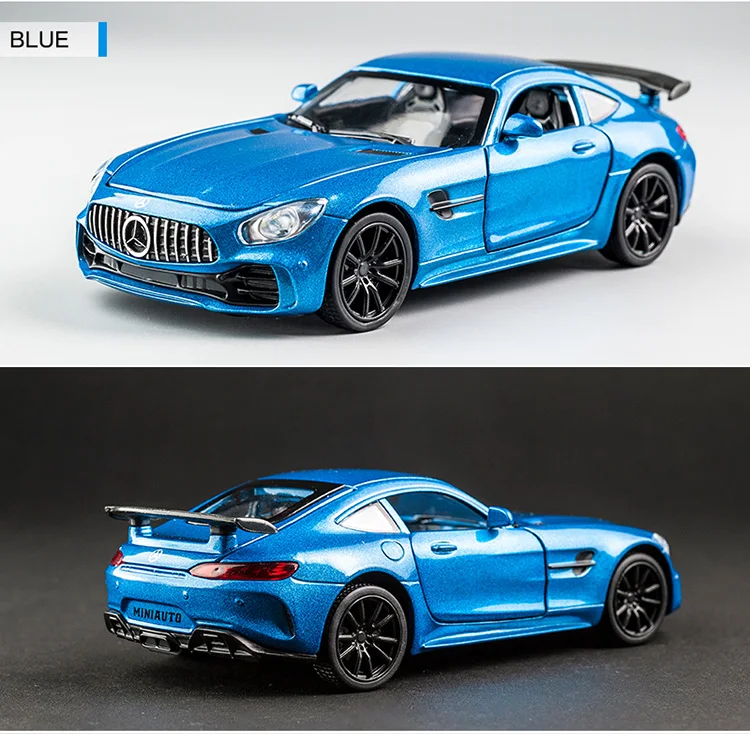 KIDAMI 1:32 Ben AMG GT Diecast Car Model High Simulation Pull Back Sound and Light Model Toy Car For Children's Birthday Gifts