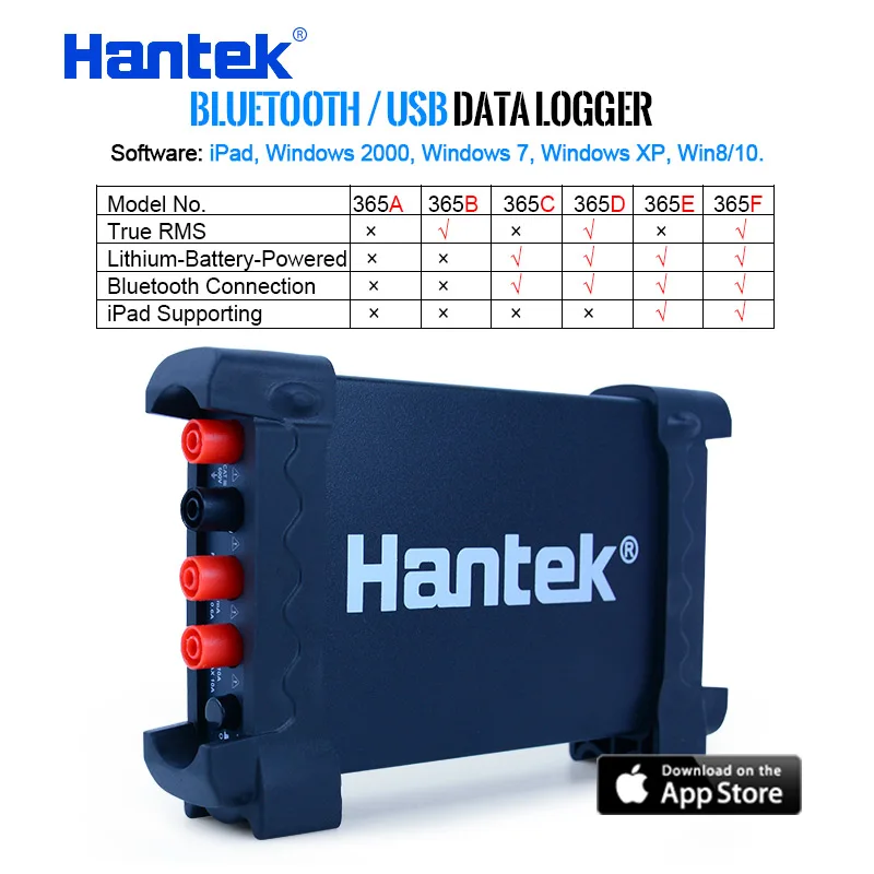 Hantek 365F Напряжение Ток Ом Емкость диодный рекордер Bluetooth USB Регистратор данных
