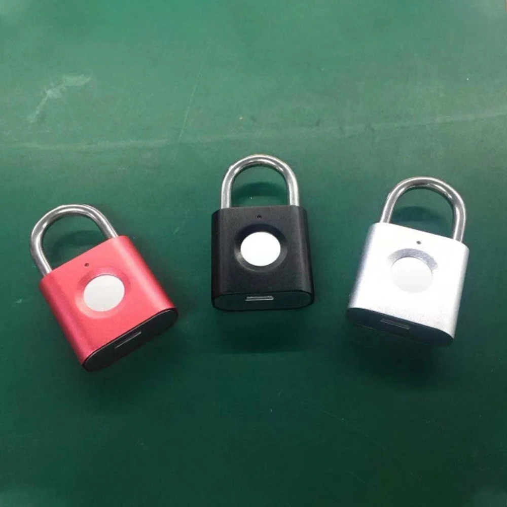 

LWZH Easy Operation Fingerprint Lock Keyless Smart Padlock Quick Unlock Zinc Alloy Metal for Lockers Knapsack Trunk Storage Box