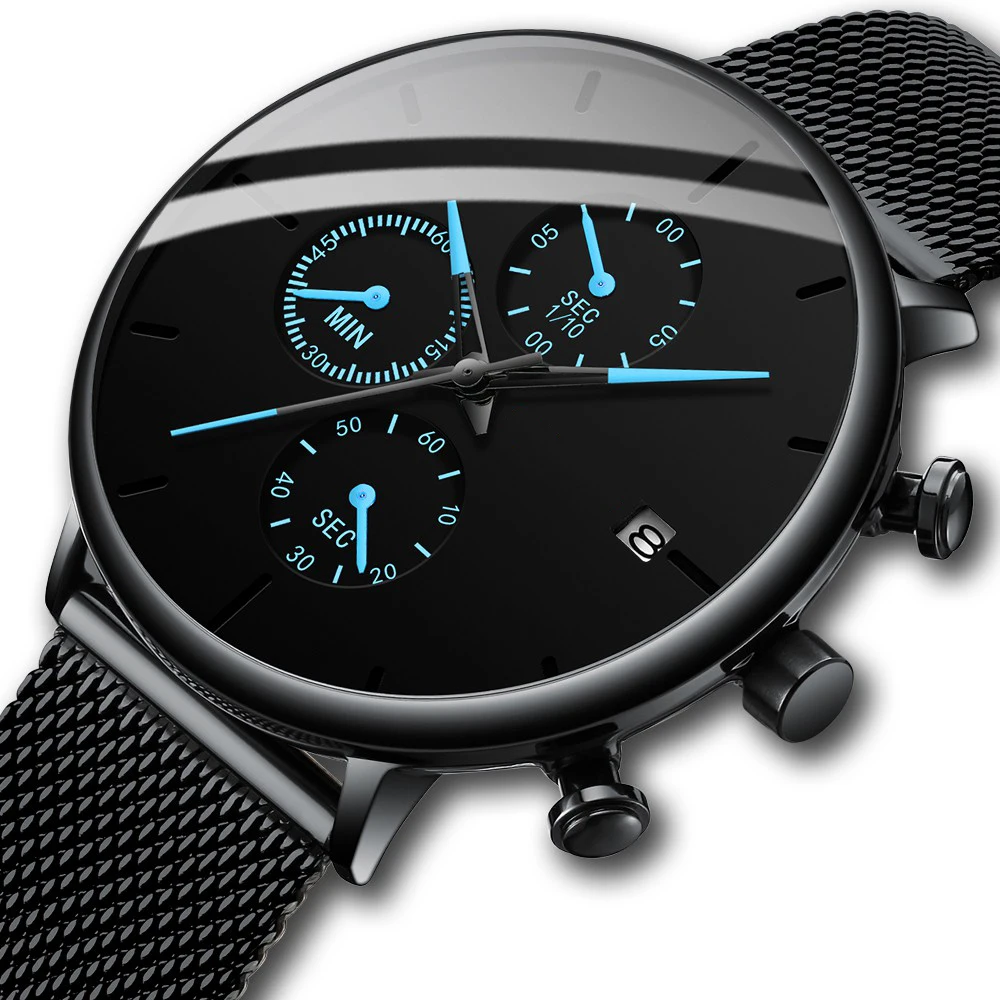 

New Fashion Casual Men Watch Luxury Quartz Watches Men Sport Waterproof Chronograph Wristwatch