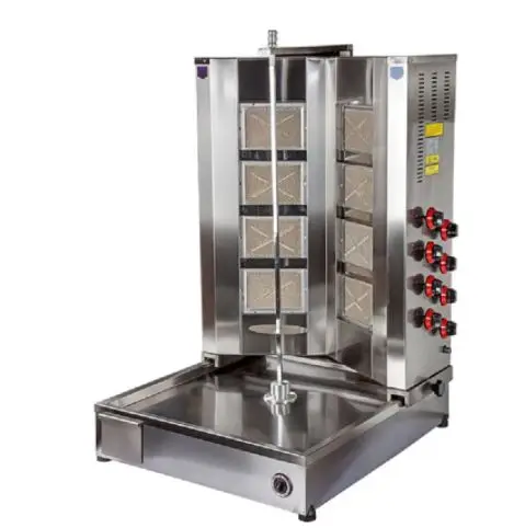 

PROFESSIONAL ELECTRIC AUTOMATIC ROTATE Commercial Gas 8 Burners Turkish Doner Kebab Shawarma Gyro BBQ Grill Taco Maker Machine