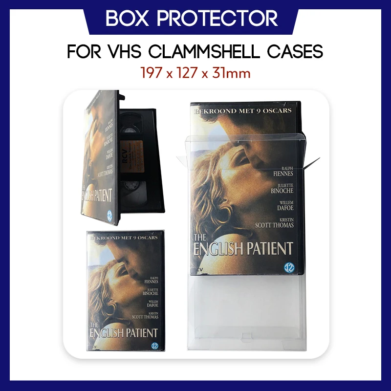 

Box Protector Sleeve For VHS Clammshell Cases Boxes Custom Made Clear Plastic Case