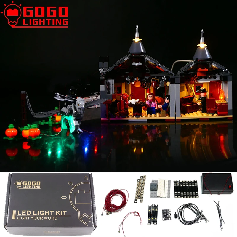 

GOGO LIGHT ING фирменный светильник ильник на дистанционном управлении для LEGO 75947 для волшебного мира Хагрид хижина Кирпичи Diy набор ламп игрушки (...