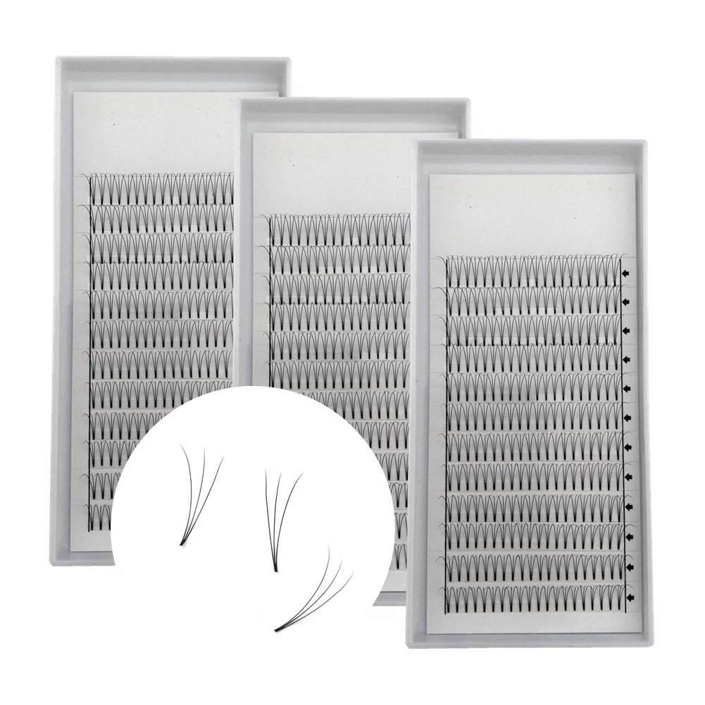

3D Pre-made Fans Eyelash Extensions 3 Trays/lot C/D 0.10mm Volume Eyelashes High Quality 3D Individual False Lashes
