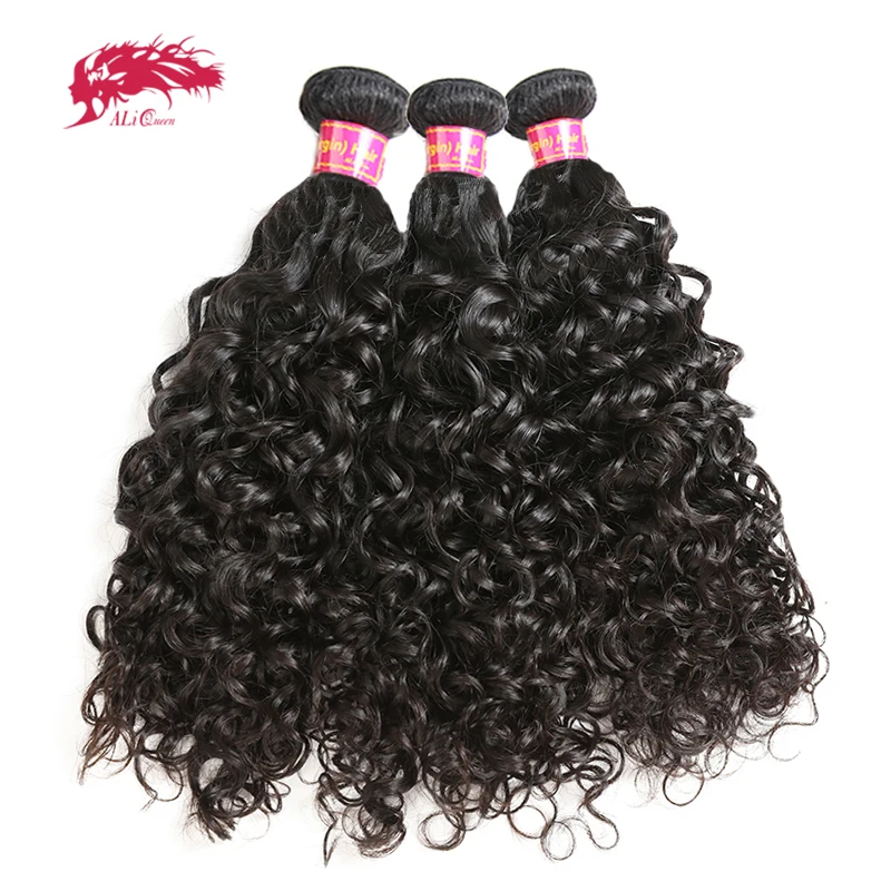 Ali Queen Hair Brazilian Water Wave Virgin Hair Weaves Bundles 10