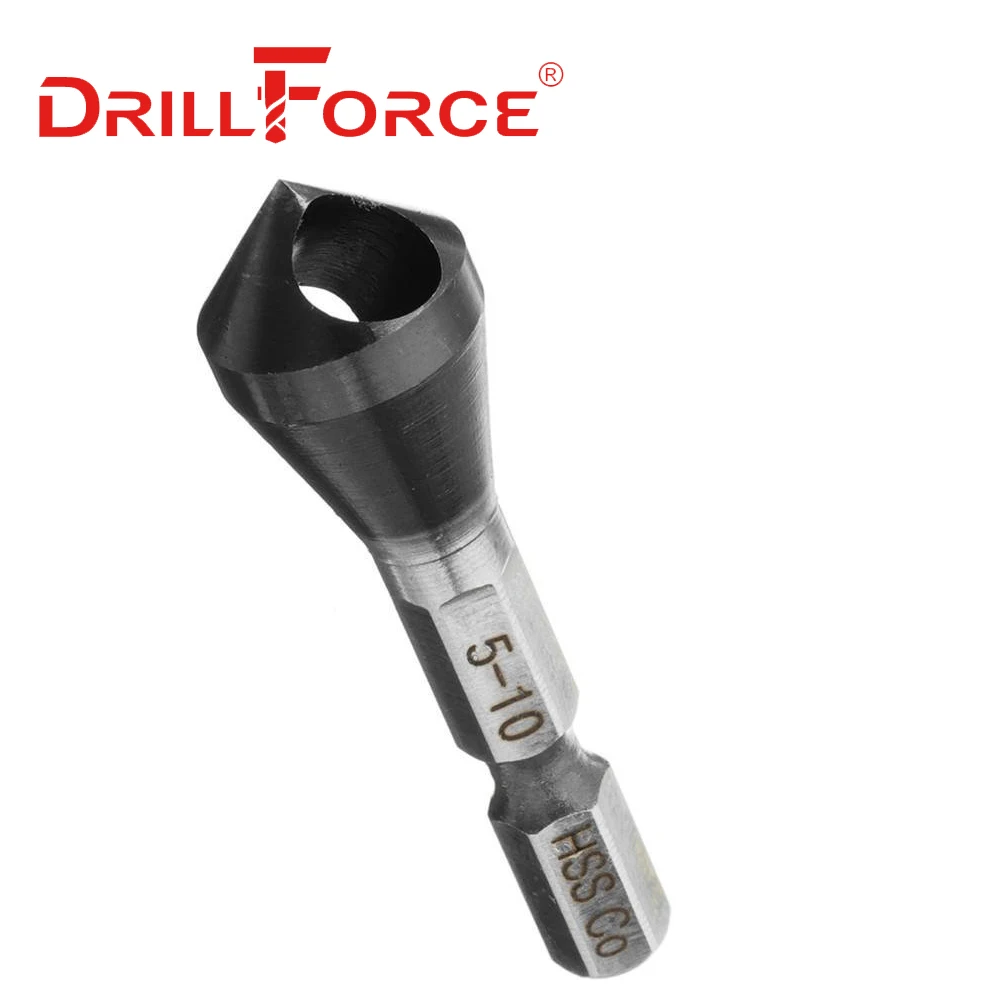 Drillforce Tools Countersink Drill Bits HSSCO M35 Cobalt Deburring 90 Degree Chamfer Chamfering Hole Type Cutter(2-5 5-10 10-15) images - 6