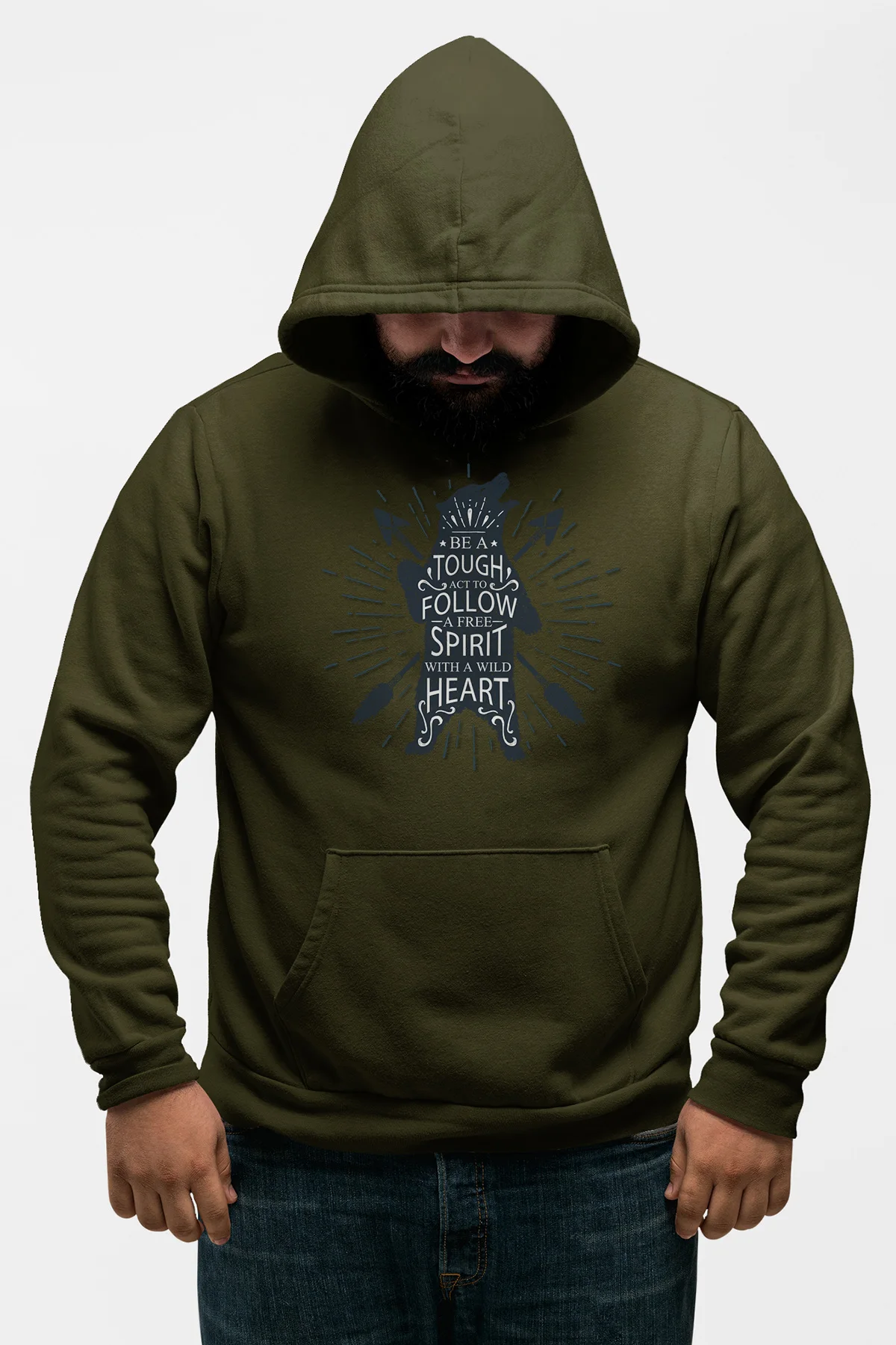 Мужская зеленая толстовка с капюшоном Angemiel Wear Arrows Inside Bear | одежда