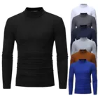 Водолазка мужская однотонная приталенная, эластичный тонкий пуловер, брендовая вязаная водолазка, весна-осень