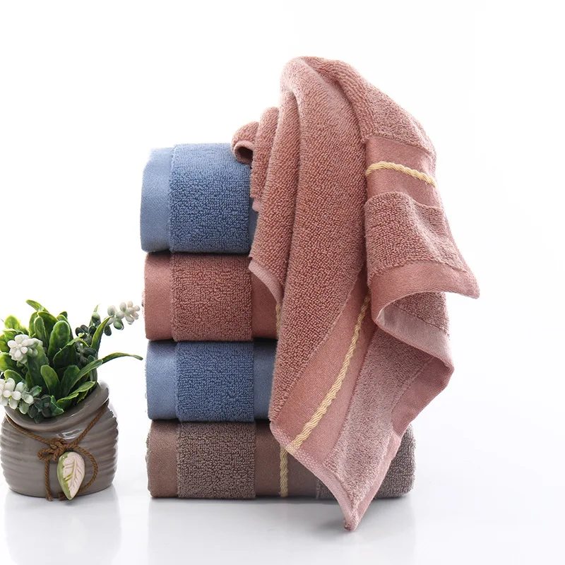 

Retro Pure Towel Soft Skin-Friendly High Quality Yarn-Dyed Jacquard Bath for Adult Wash Face Bath Towels 34*74CM