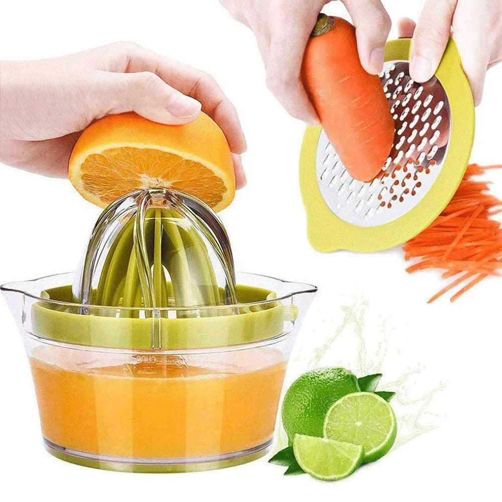 

Manual Juicer Lemon Squeezer 4 In 1 Multifunctional Orange Citrus Juicer With-in Measuring Cup Vegetable Fruit Hand Press Juicer