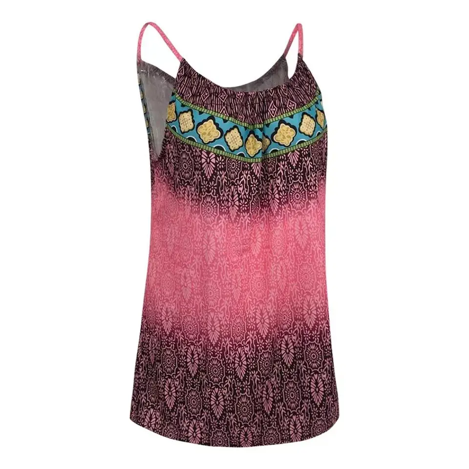 Платье женское в стиле бохо винтажный сарафан-трапеция на бретелях-спагетти с