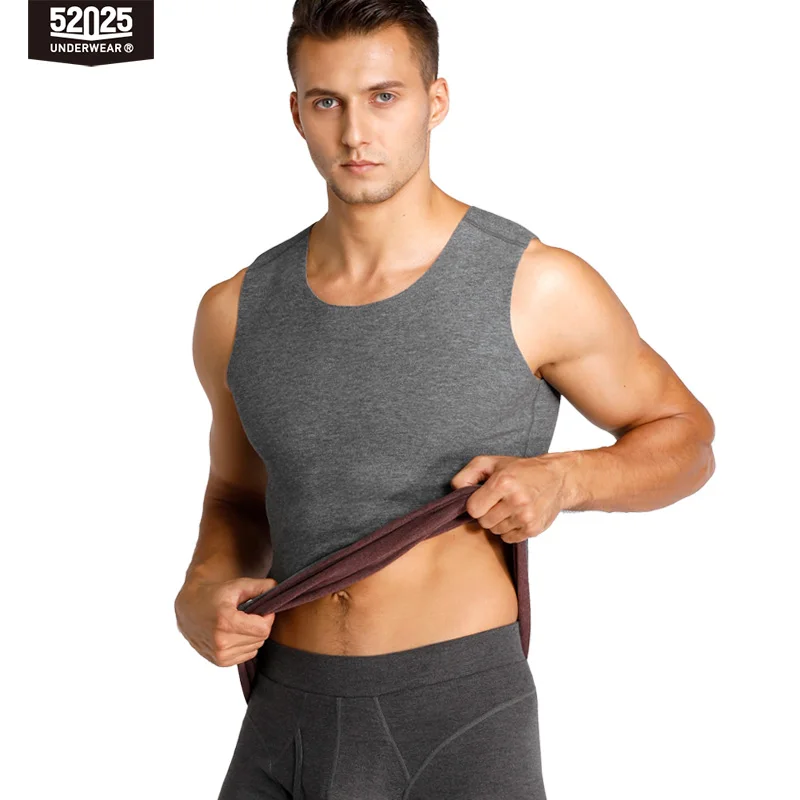 

52025 Men Thermal Undershirt Reversible Double-sided Warm Seamless Vest Double-color Sleeveless Top Comfortable Sleeveless Vest