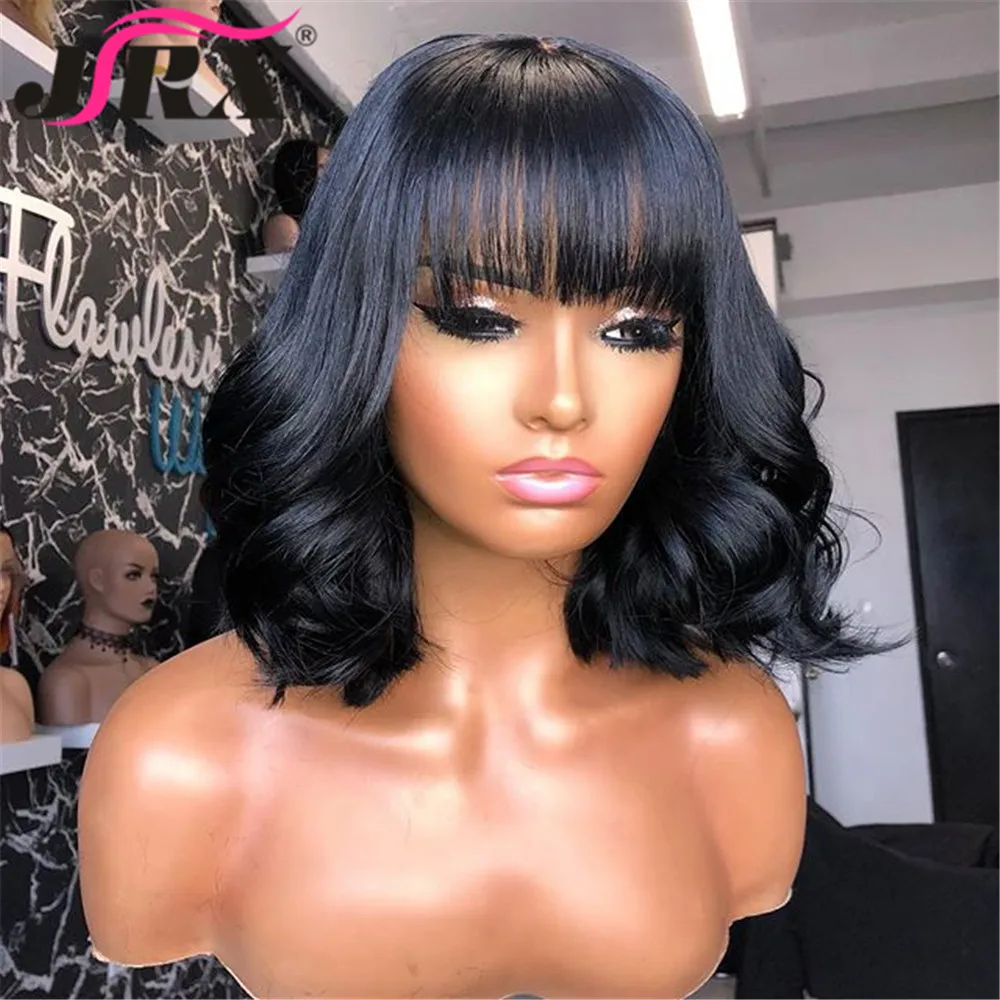 JRX 150 Density Remy Human Hair Wigs 13x4 Lace Front Wigs Curly Wigs With Bangs Baby Hair Pre Plucked Peruvian Fringe Wig