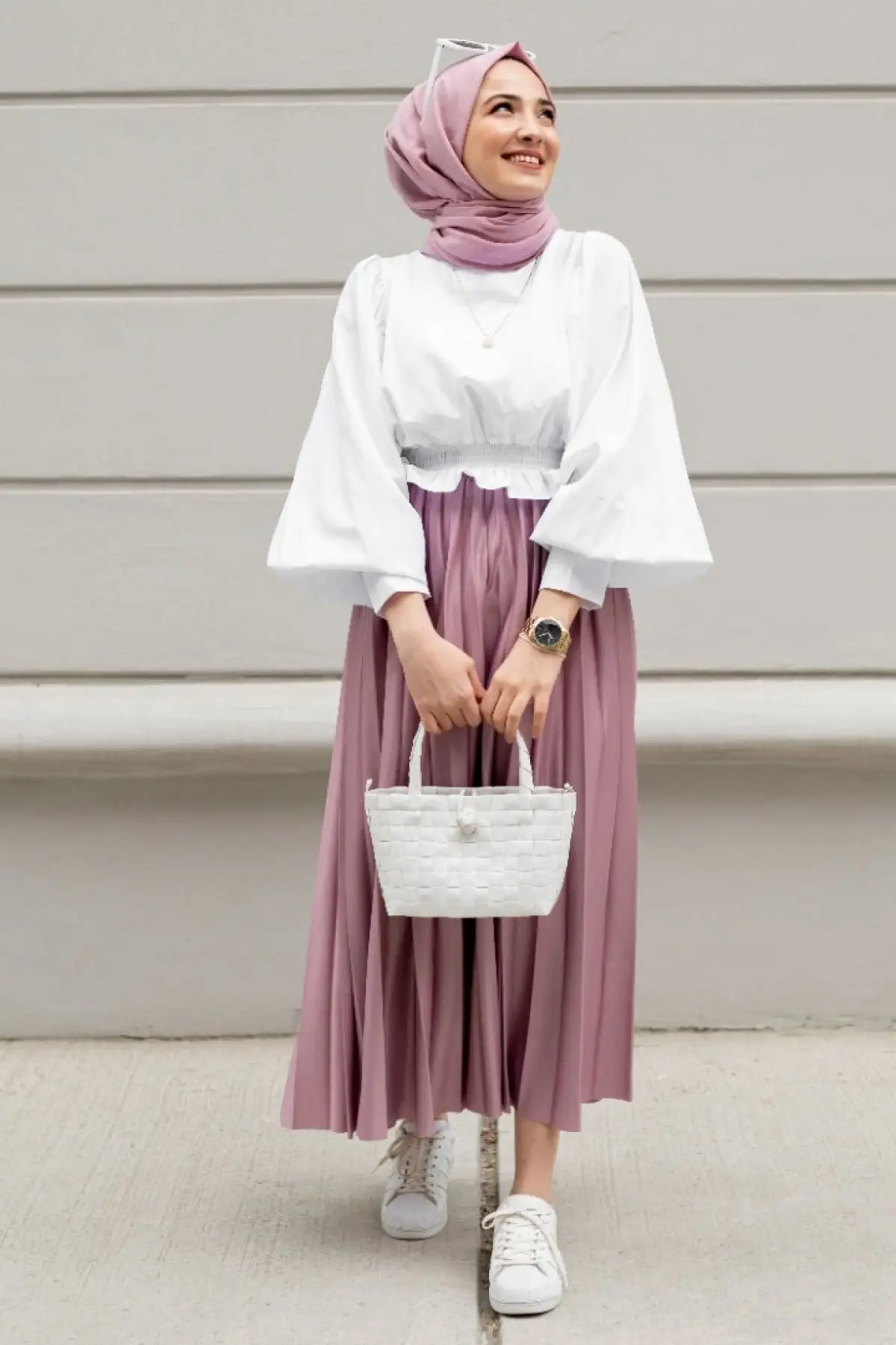 

Ramadan Abaya Dubai Turkey Arabic Muslim Hijab Dress Kaftan Islam Tunic For Women Gizce Holly Powder Suit