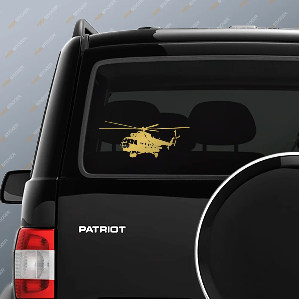 Наклейка на авто Военный вертолёт Ми 8 виниловая наклейка Вертолёт автомобильная