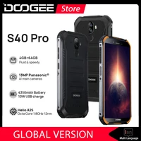 doogee s40 pro smartphones rugged mobile phone ip68ip69k waterproof 4gb ram 64gb rom helio a25 octa core cell phones android 10