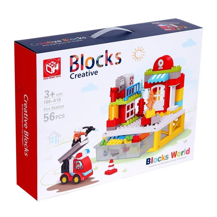 Конструктор Пожарная станция 2 варианта сборки 56 деталей |