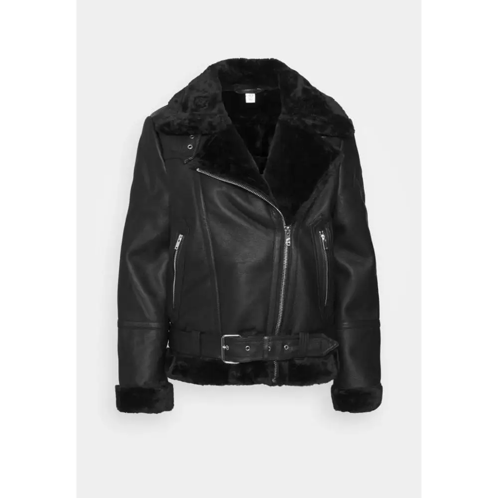 

Wool Sheep Leather Jacket Genuine Leather Women's Winter Biker Coats from Turkey without warm clothes Genuine Leather Goods