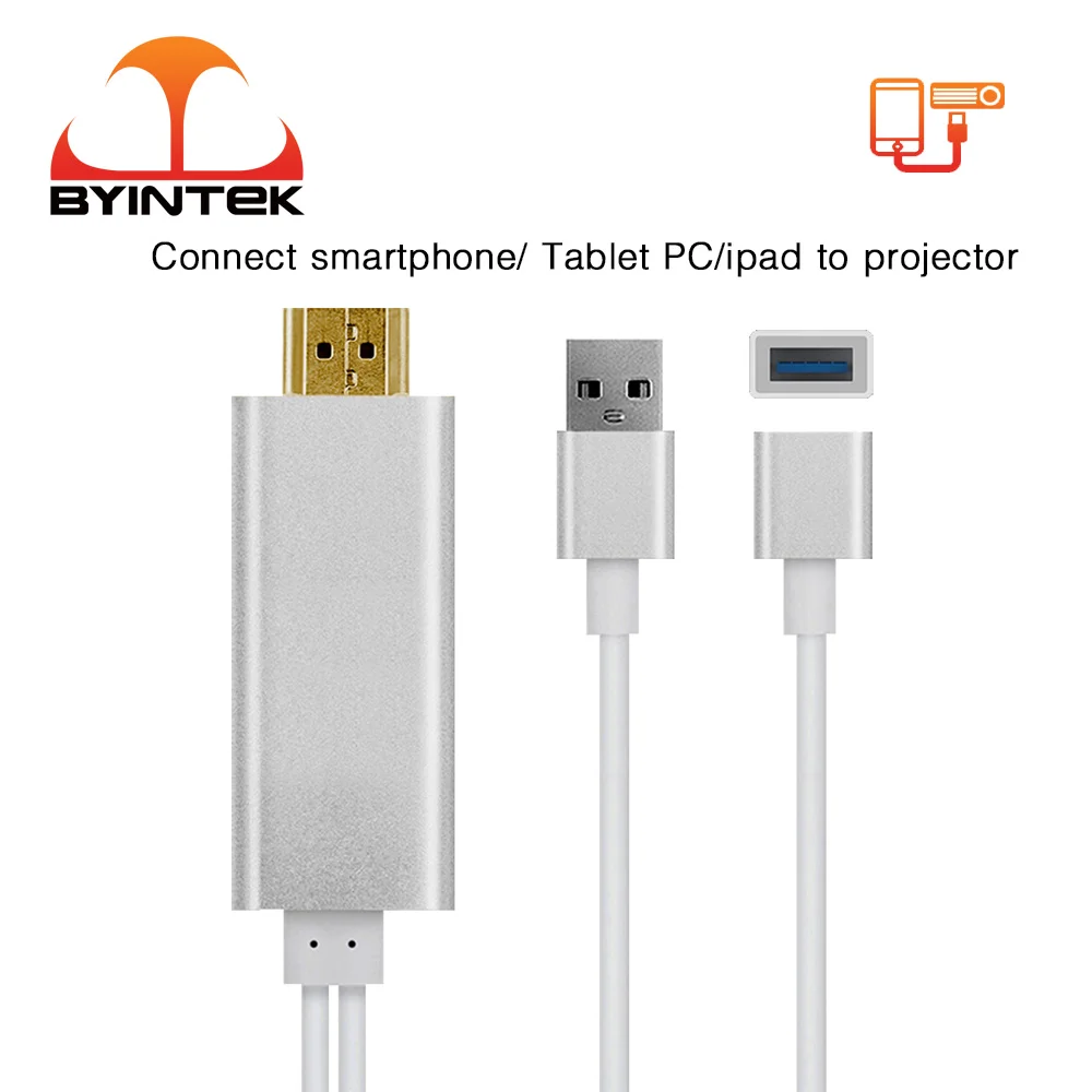 Адаптер BYINTEK многоэкранный кабель для проектора на IOS Android смартфон планшет