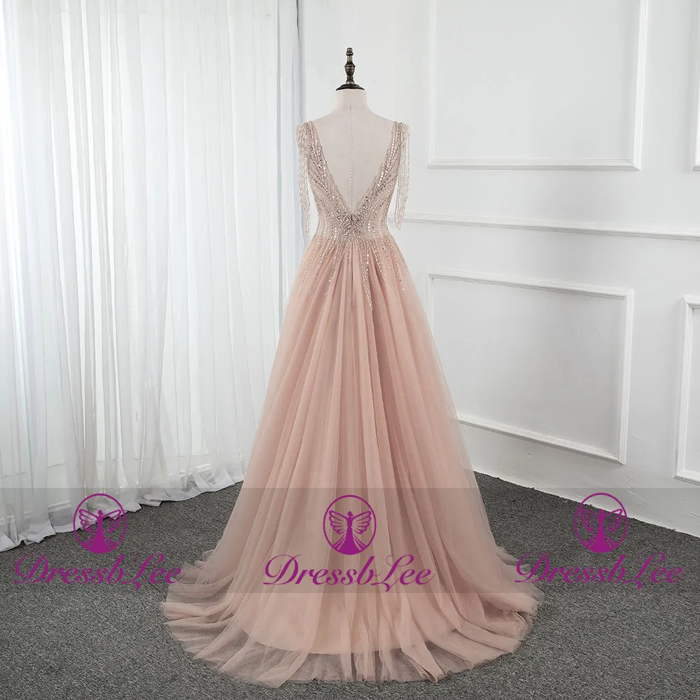 Женское вечернее платье-русалка длинное платье цвета шампанского с глубоким