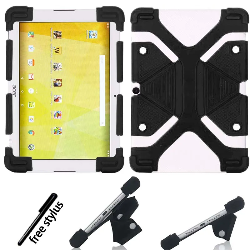 black KK& LL для acer Iconia One 10 B3-A20 10,1 дюймов- мягкий резиновый противоударный силиконовый чехол-подставка для планшета+ стилус - Цвет: black