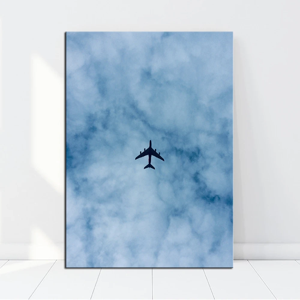 Картина маслом большого размера самолёт Декоративная Настенная картина для