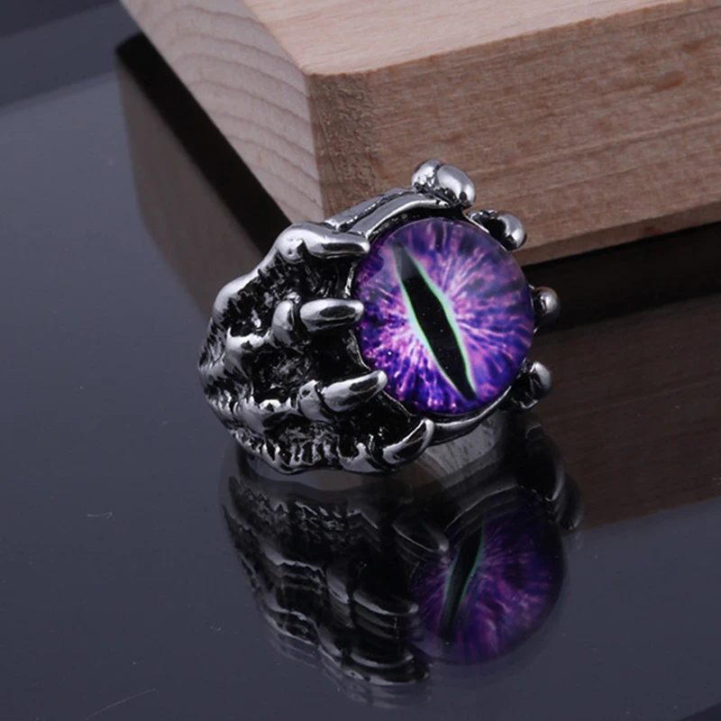

Adjustable Fashion Demon Evil Eye Rings For Men Punk Black Gothic Wild Open Ring Male Hip Hop Motorbike Male Jewelry Gift 4Color